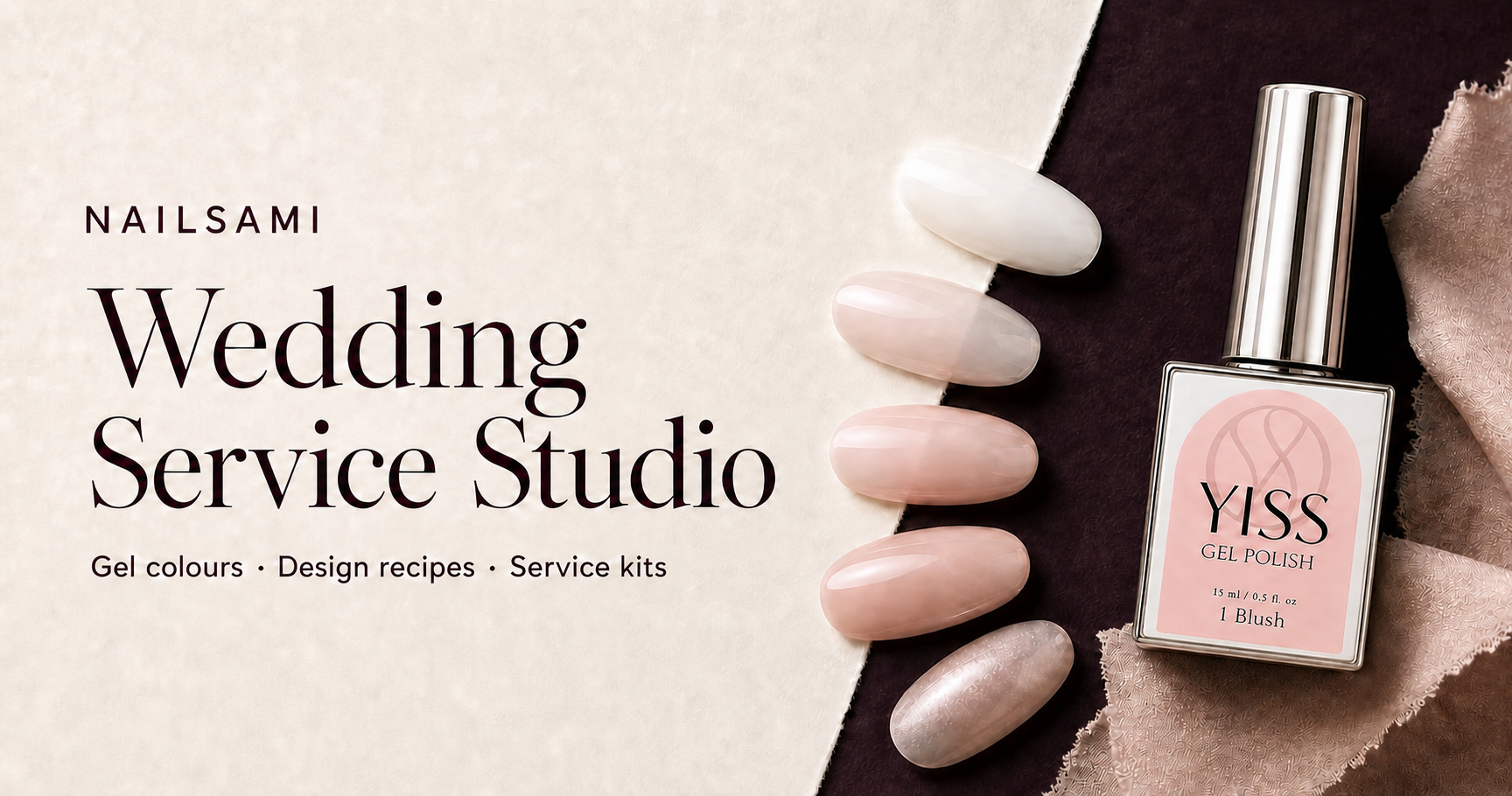 NAILSAMI Wedding Service Studio with YISS 1 Blush bridal gel polish